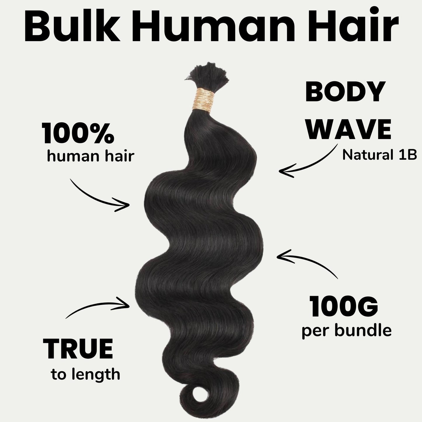 Body Wave  Bulk 100% Human Braiding Hair